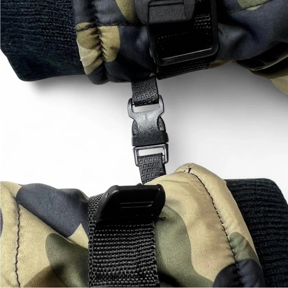Camouflage Kids Mittens with Black Accents